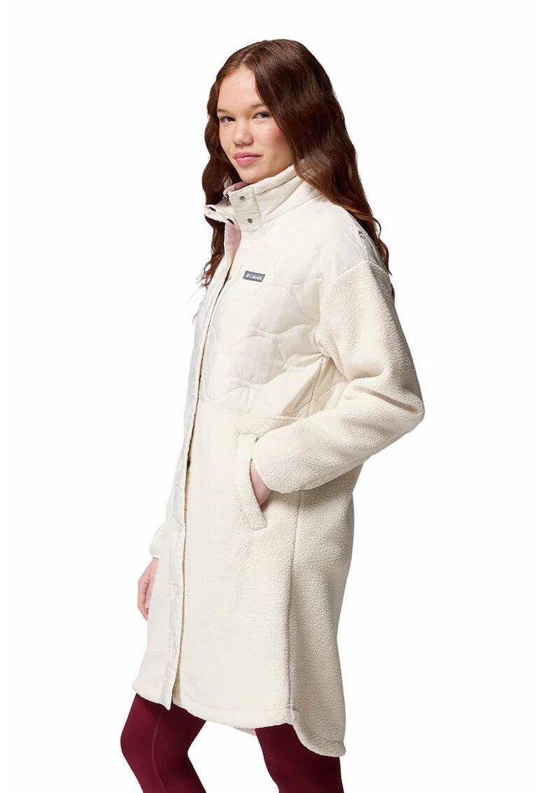 Columbia Geaca lunga cu logo Cloud Point - Crem