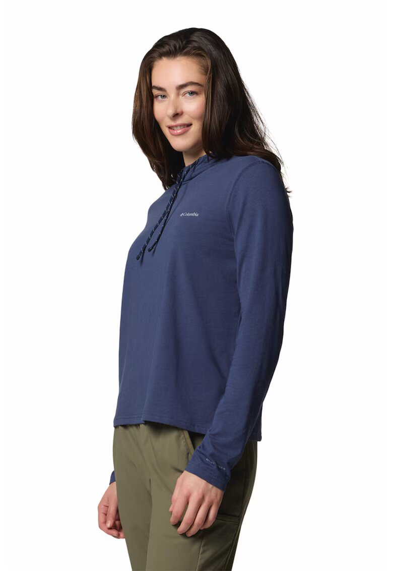 Columbia Hanorac din amestec de bumbac pentru trekking Sun Trek - Bleumarin