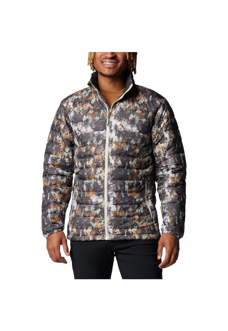 Columbia Jacheta sport barbati - Powder Lite II Printed Jacket 2098394 - Gri