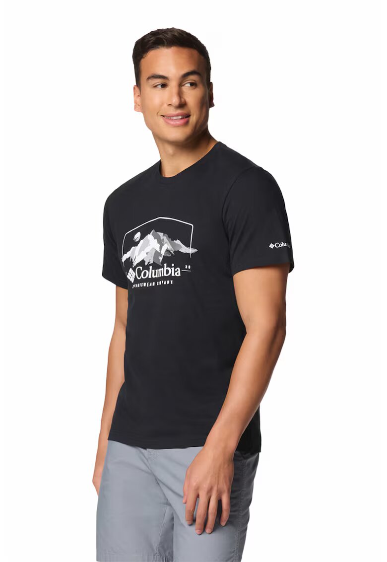 Columbia Tricou de bumbac organic cu imprimeu grafic si logo Path Lake - Gri/Negru stins