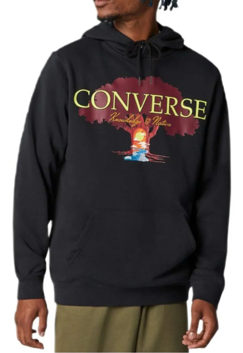 Converse Bluza barbati Bumbac - Negru - Negru