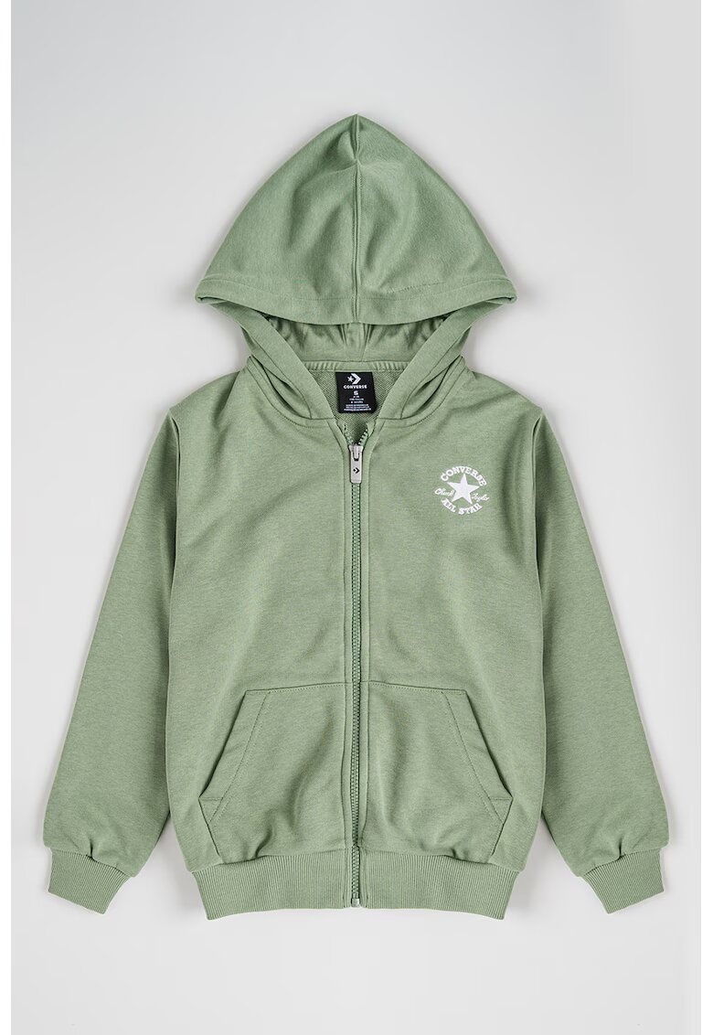 Converse Hanorac cu buzunare si fermoar - Verde feriga