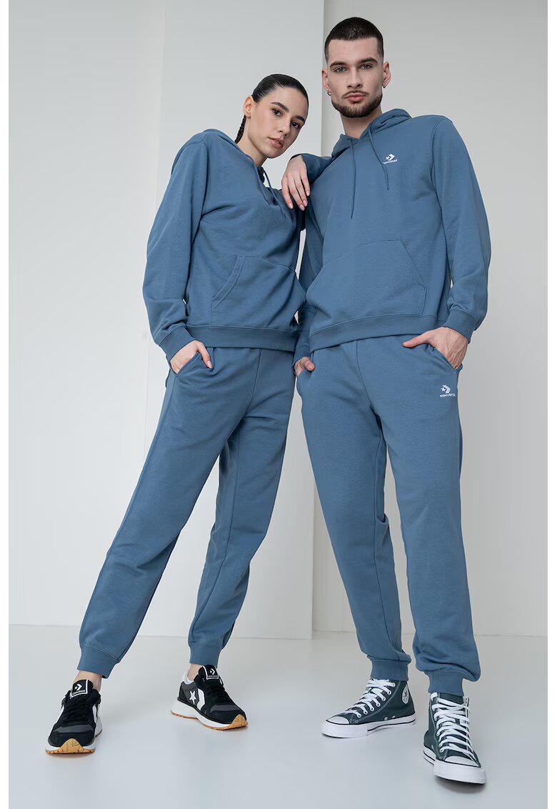 Converse Hanorac unisex cu snur Go-To - Alb/Albastru prafuit