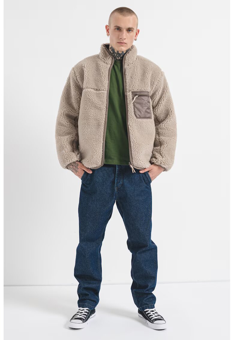 Converse Jacheta reversibila de blana sherpa cu fermoar - Maro taupe/Bej