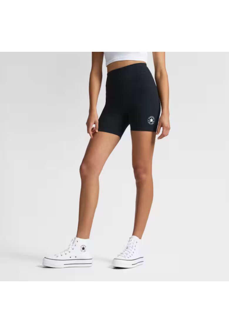 Converse Pantaloni scurti sport dama slim fit - negru - bumbac cu spandex
