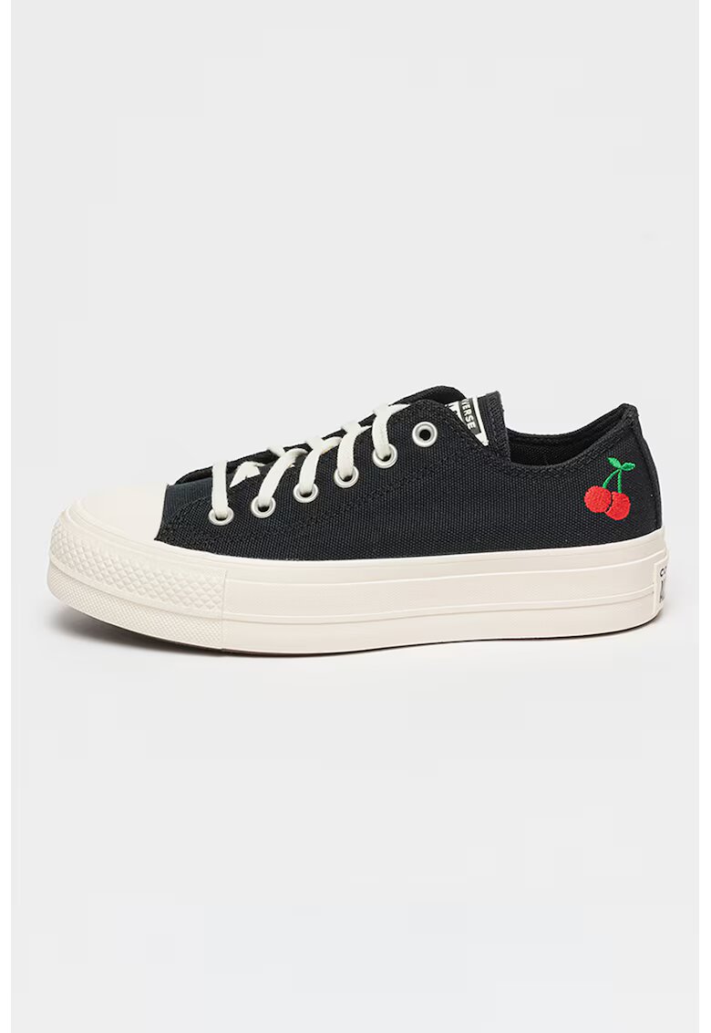 Converse Pantofi din material textil cu broderie - Negru/Alb murdar
