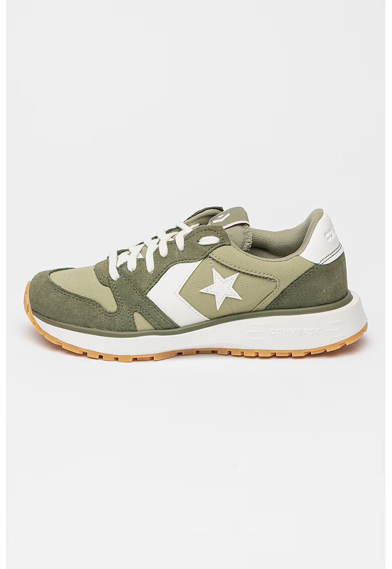 Converse Pantofi sport cu detalii de piele intoarsa Omni Trainer - Alb/Verde sparanghel