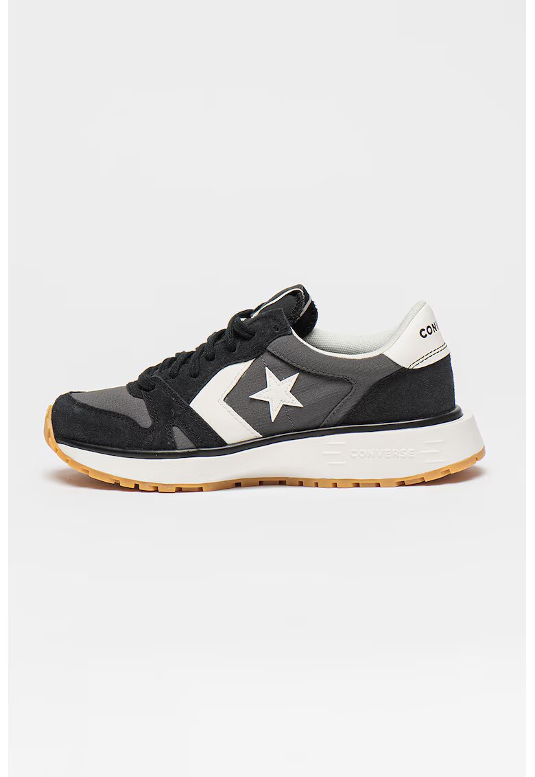 Converse Pantofi sport cu garnituri din piele intoarsa Omni - Negru/Gri antracit