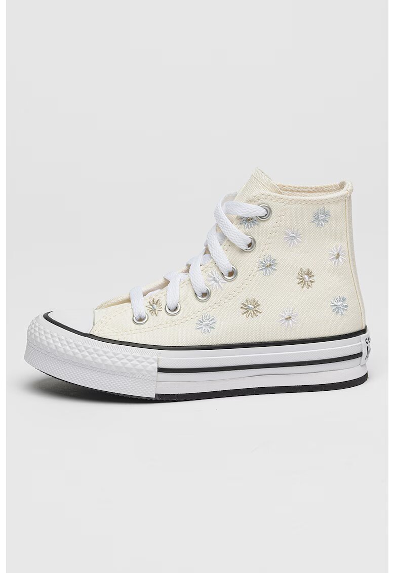 Converse Pantofi sport cu platforma si flori brodate All Star Lift - Crem