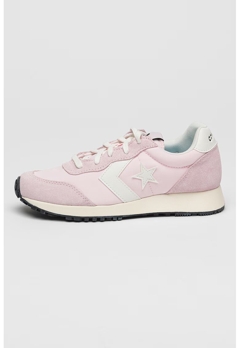 Converse Pantofi sport cu segmente din piele intoarsa Omega - Alb/Roz pastel