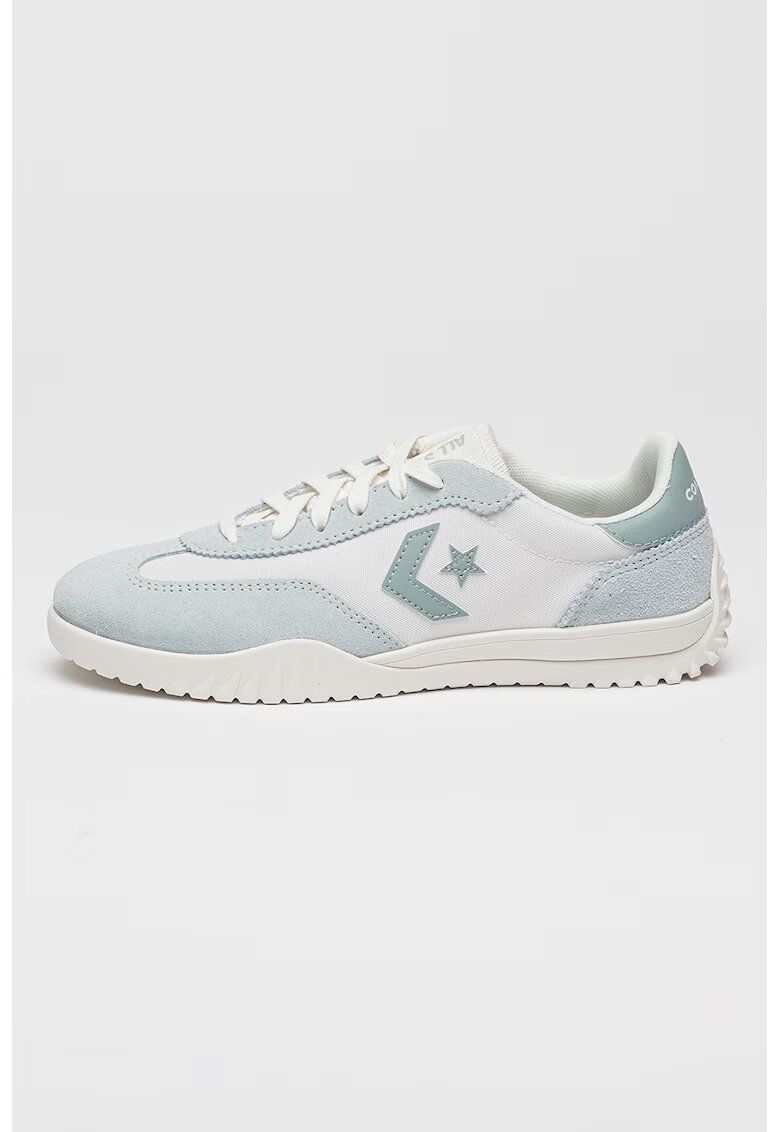 Converse Pantofi sport cu segmente din piele intoarsa Run Star Chevron - Alb/Verde menta