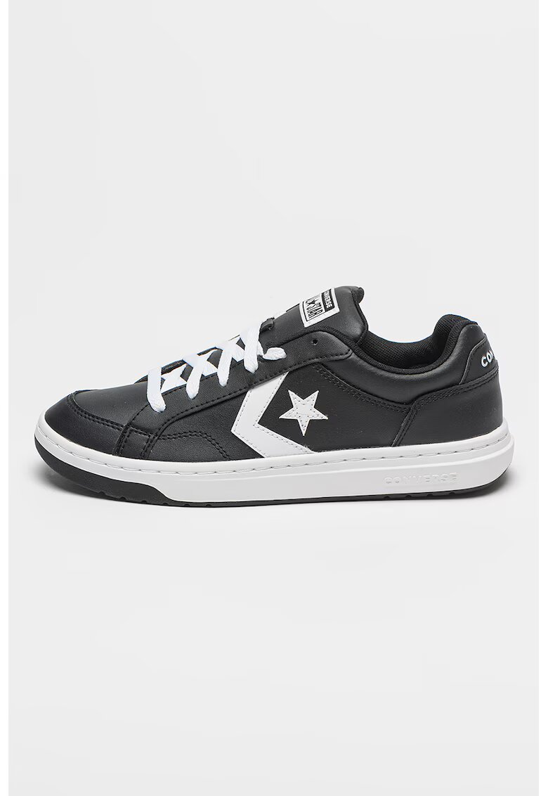 Converse Pantofi sport de piele ecologica cu logo aplicat - Alb/Negru