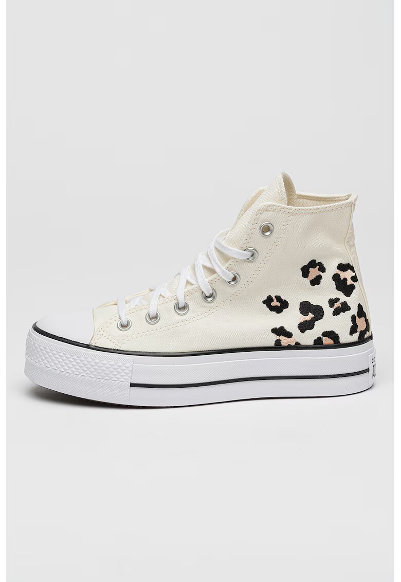 Converse Pantofi sport din panza cu animal print All Star Lift - Negru/Crem