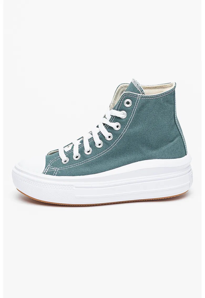 Converse Pantofi sport flatform cu garnituri de piele intoarsa Chuck Taylor All Star - Verde pal