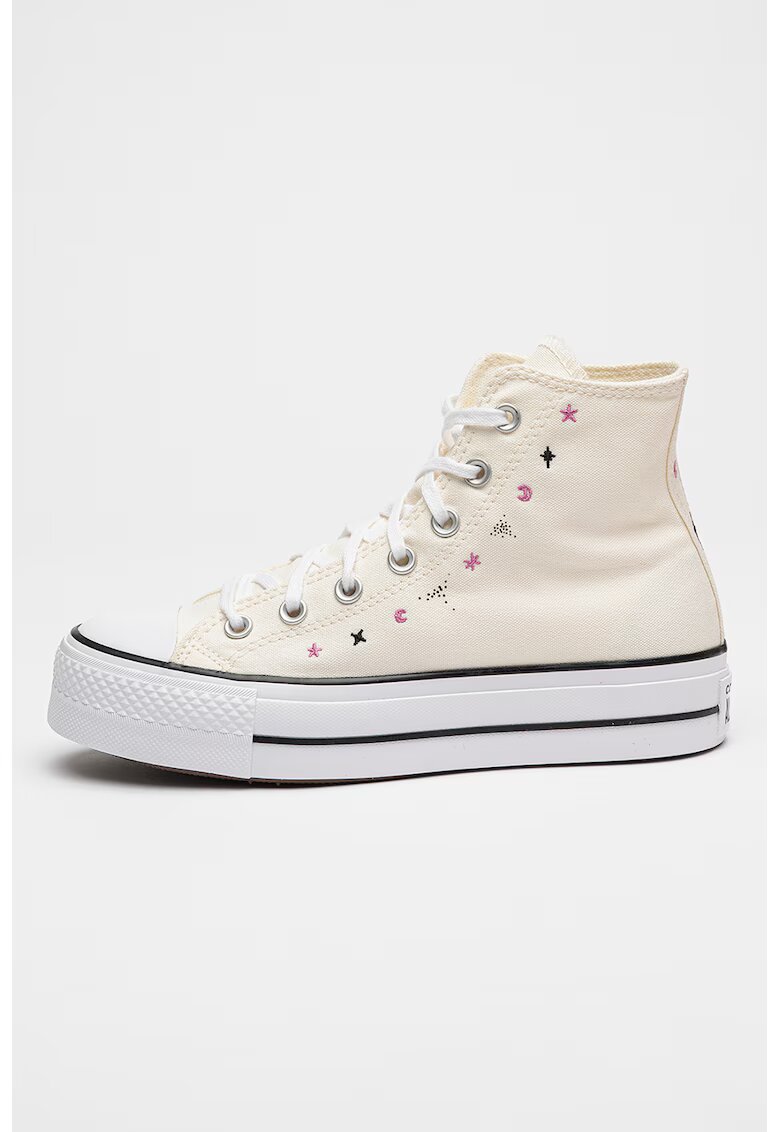 Converse Pantofi sport high-cut flatform cu broderie Lift Celestial - Lila/Crem