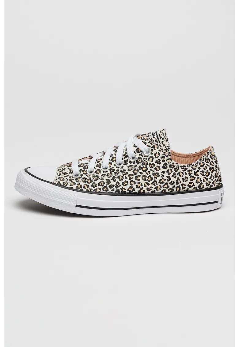 Converse Pantofi sport low-cut cu model animal print - Negru/Bej deschis