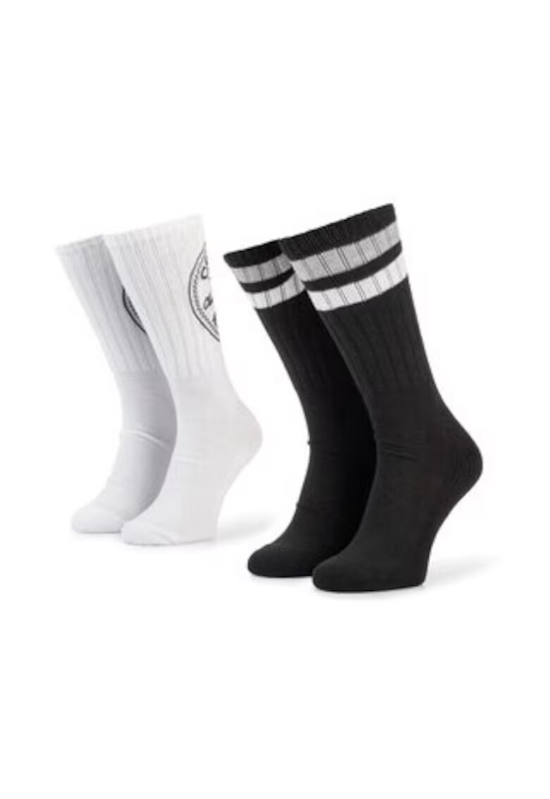 Converse Sosete unisex set 2 perechi - inalte - negru/alb -