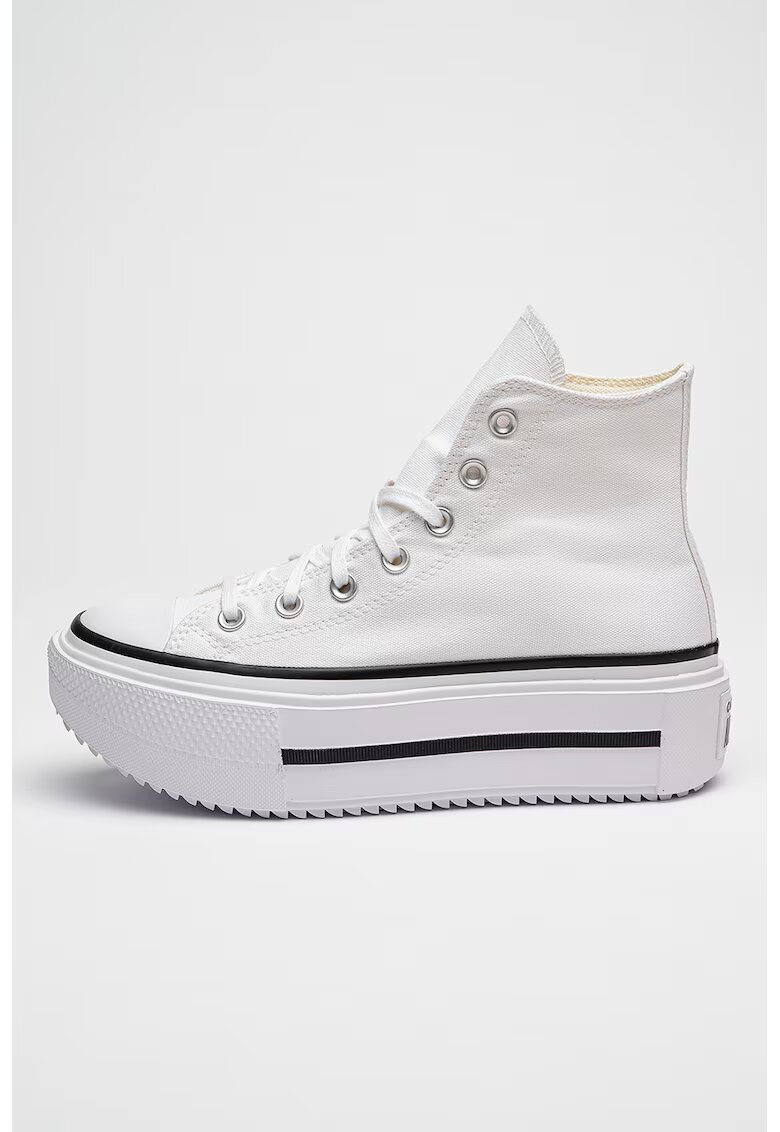 Converse Tenisi All Star Lift Double Stack flatform - Alb/Negru stins