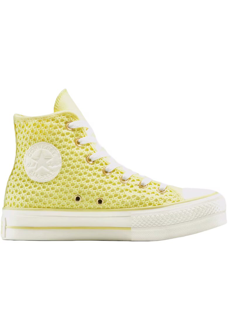 Converse Tenisi Chuck Taylor All Star cu platforma ridicata din tricot - Galben