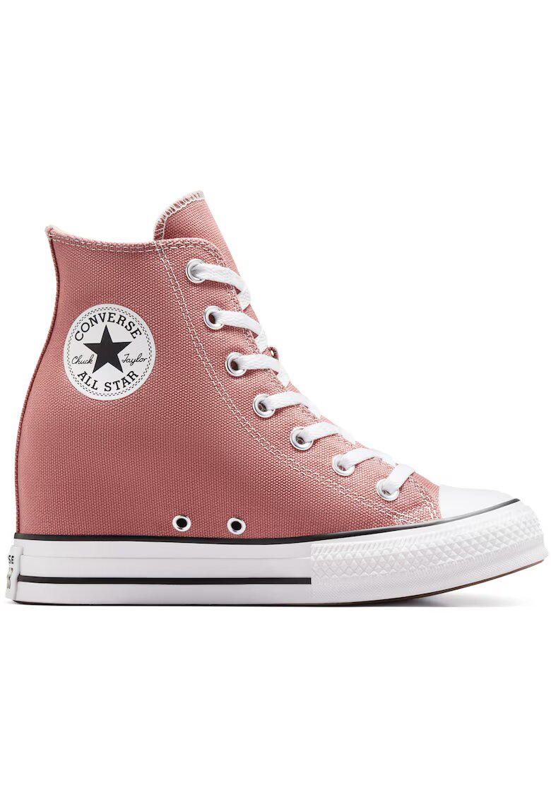 Converse Tenisi Chuck Taylor All Star cu platforma si talpa - Roz Crem