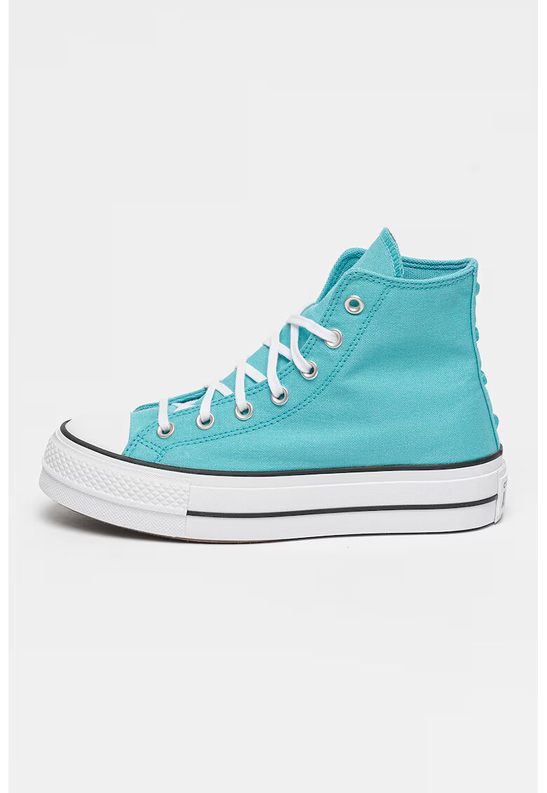 Converse Tenisi flatform de panza cu logo - Turcoaz/Alb optic