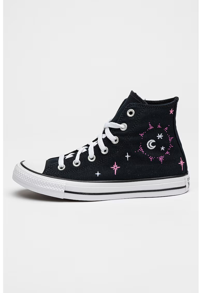Converse Tenisi high-cut cu broderie Celestial - Negru/Lila