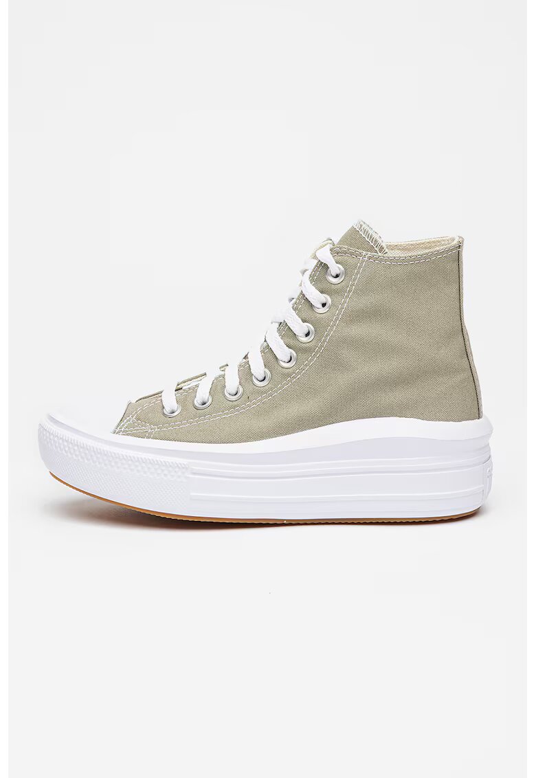 Converse Tenisi high-cut cu platforma Chuck Taylor All Star Move - Alb/Verde pal