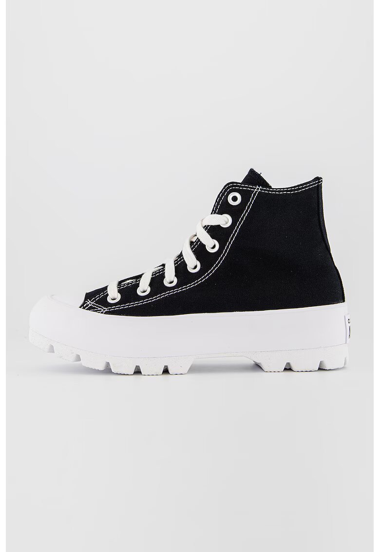 Converse Tenisi mid-high cu talpa masiva Chuck Taylor All Star - Alb/Negru