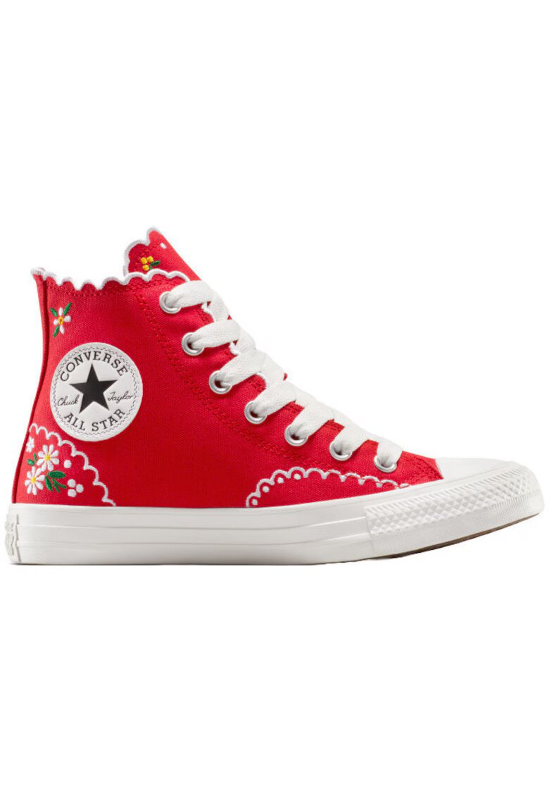 Converse Tenisi unisex Chuck Taylor All Star Embroidered Flowers High Top - Rosu