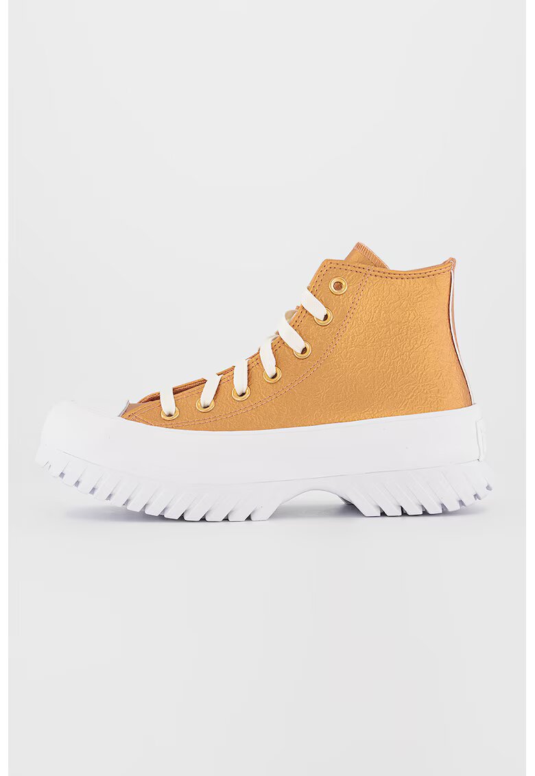 Converse Tenisi unisex de piele ecologica cu aspect masiv Chuck Taylor All Star Lugged 2.0 - Bronz