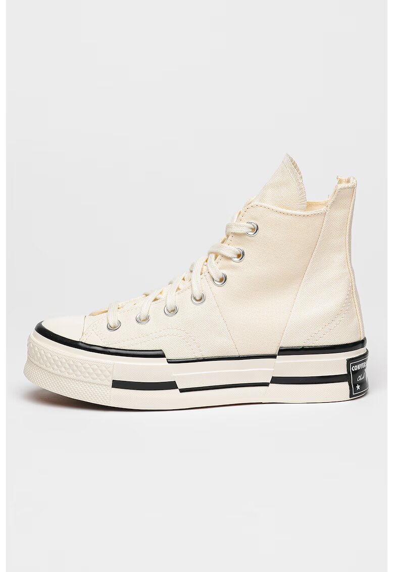 Converse Tenisi unisex din material textil cu logo Chuck 70 Plus - Alb murdar