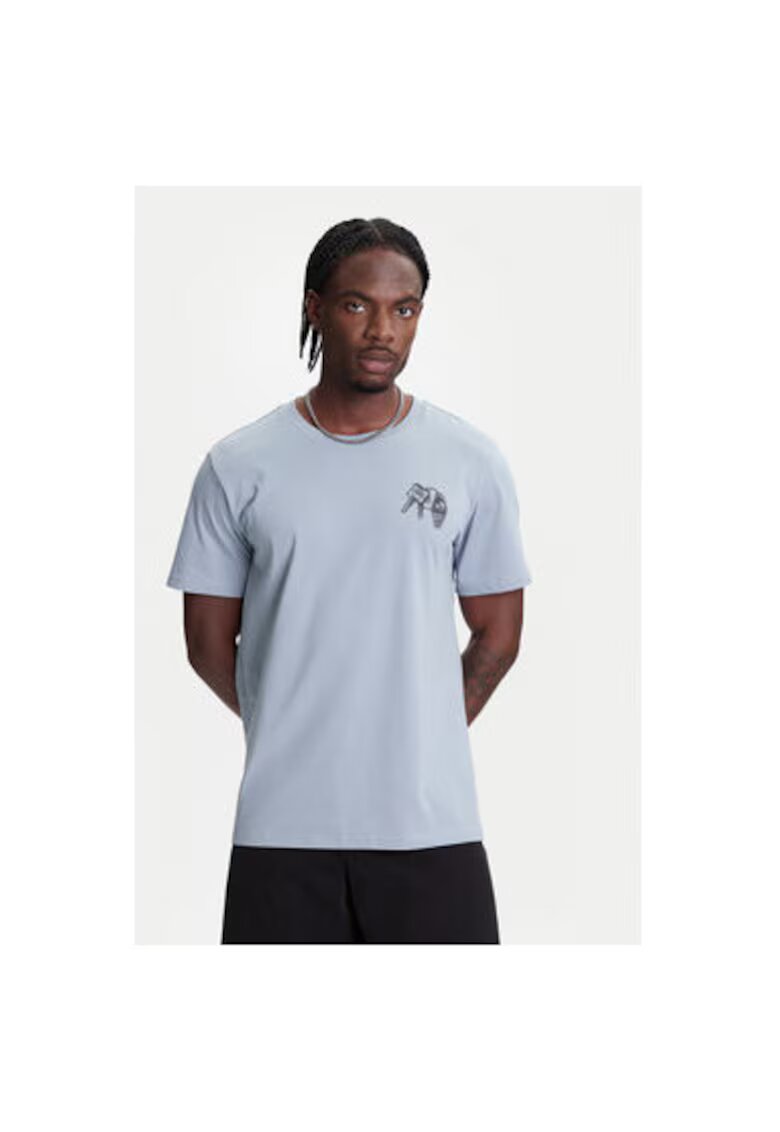 Converse Tricou barbati 10027726-A03 - Bumbac - Albastru deschis - Albastru deschis