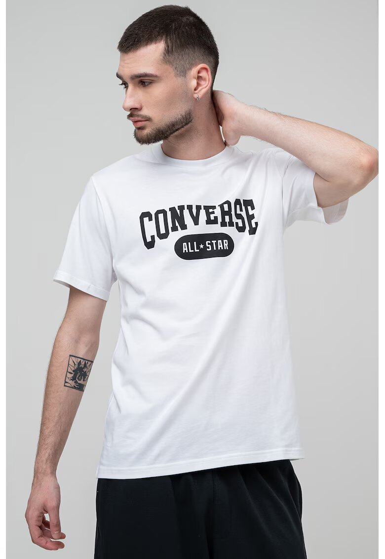 Converse Tricou cu imprimeu pe piept Retro - Alb