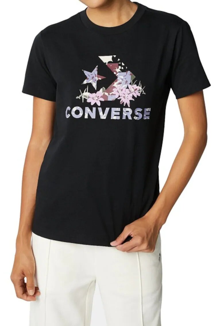 Converse Tricou dama - material bumbac - culoare neagra - Negru