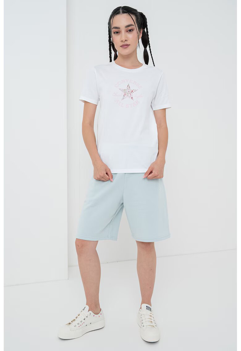Converse Tricou de bumbac cu logo - Alb/Roz deschis