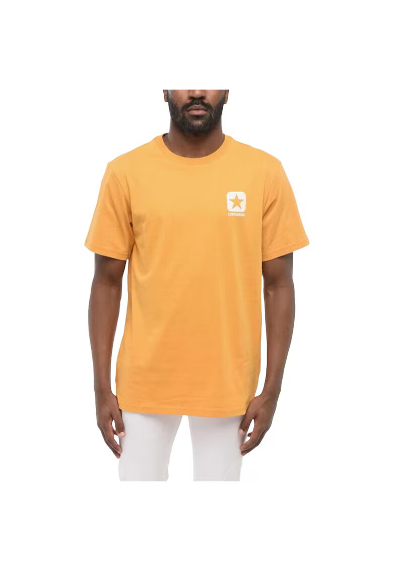 Converse Tricou Square Logo Minimal - Portocaliu