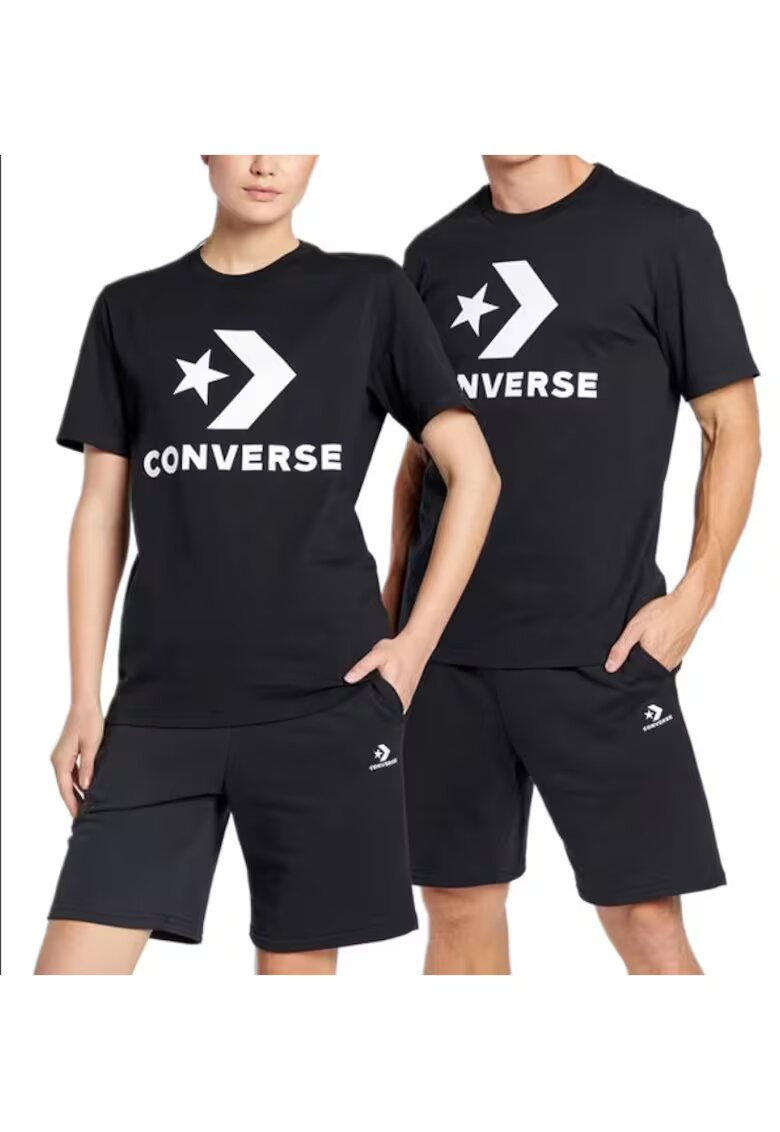 Converse Tricou unisex din bumbac - Negru