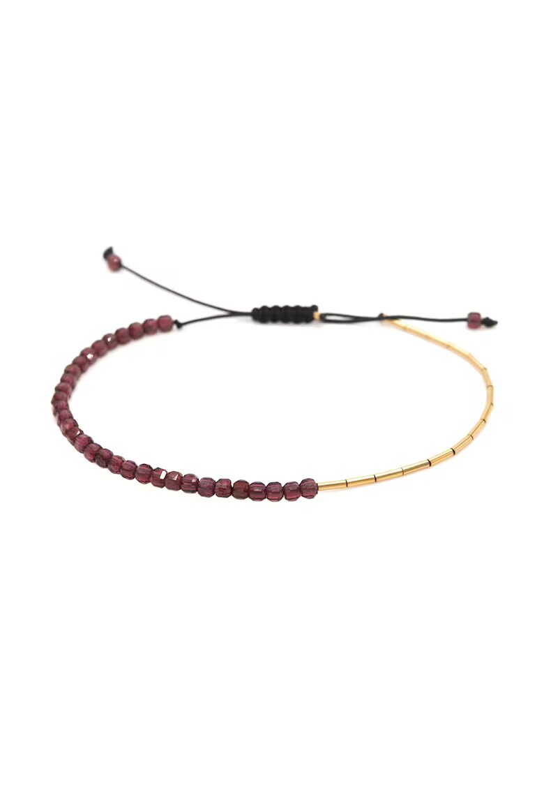 CORINA MARDARI Bratara din aur filat de 14K/20 cu margele din garnet - Auriu/Visiniu