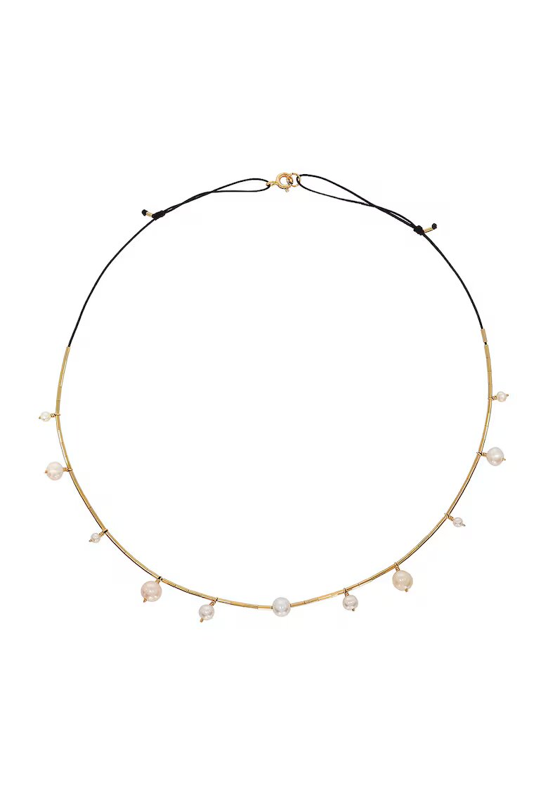 CORINA MARDARI Colier din aur filat de 14K/20 cu perle - Alb/Auriu