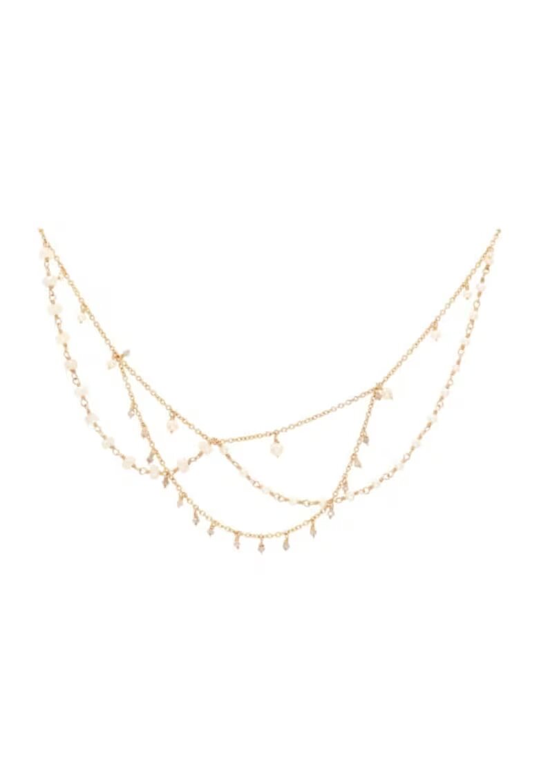 CORINA MARDARI Colier din aur filat de 14k/20 - decorat cu perle de cultura - safire si labradorite