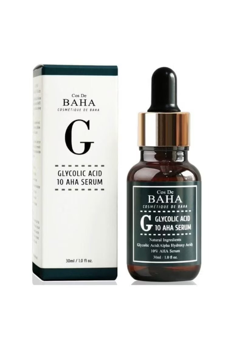 Cos de Baha Serum facial cu acid glicolic 10% AHA - 30ml