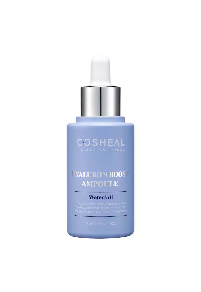 Cosheal Ser hidratant cu 6 tipuri de acid hialuronic & 5 tipuri de peptide - Hyaluron Boost Ampoule - Waterfull - Professional - 45 ml
