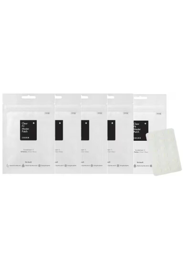 COSRX Set de 5 plasturi Clear Fit Master Patch - 5 x 18 plasturi - hidrocoloidali - transparenti - pentru imperfectiuni