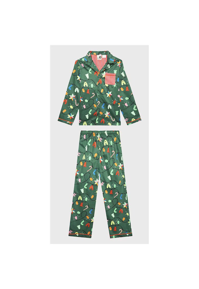 Cotton On Kids Pijama copii - Bumbac - Verde - Verde