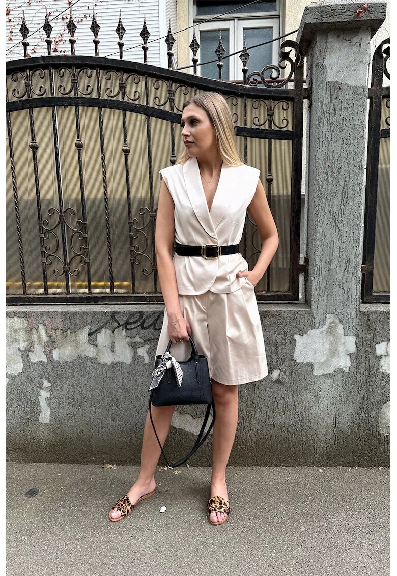 Couture de Marie Vesta uni cu curea - Bej deschis
