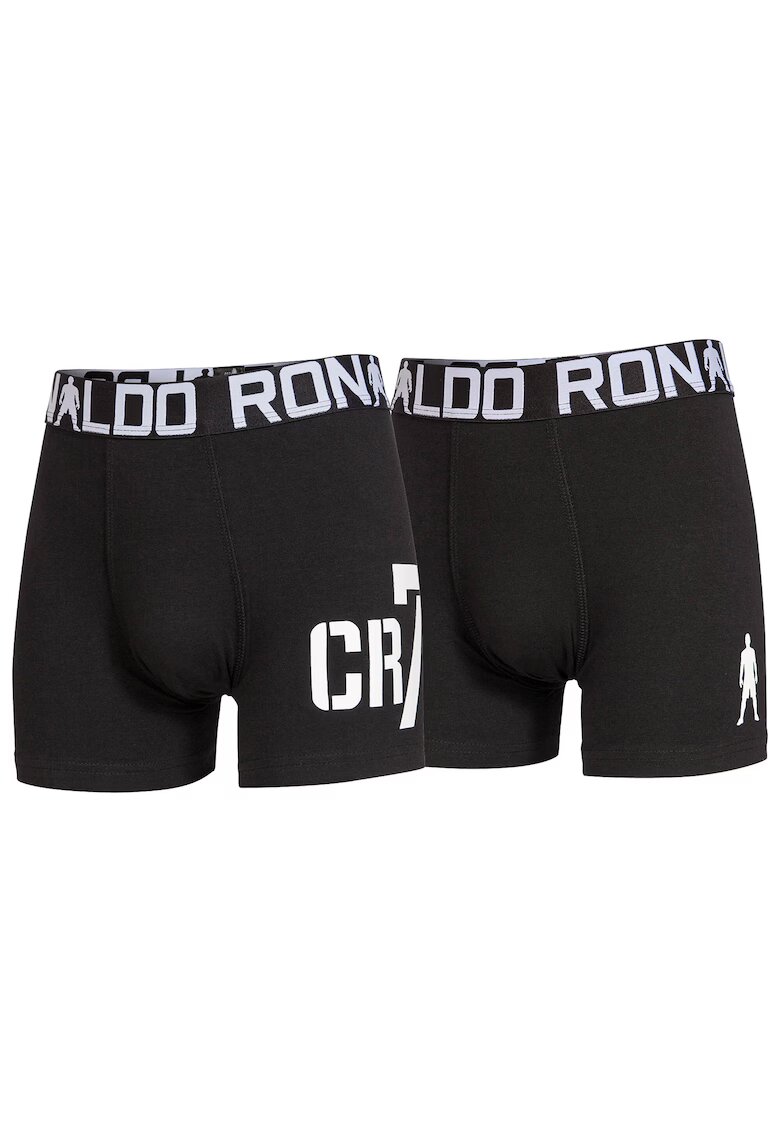 CR7 Set de boxeri cu banda logo in talie - 2 perechi - Negru