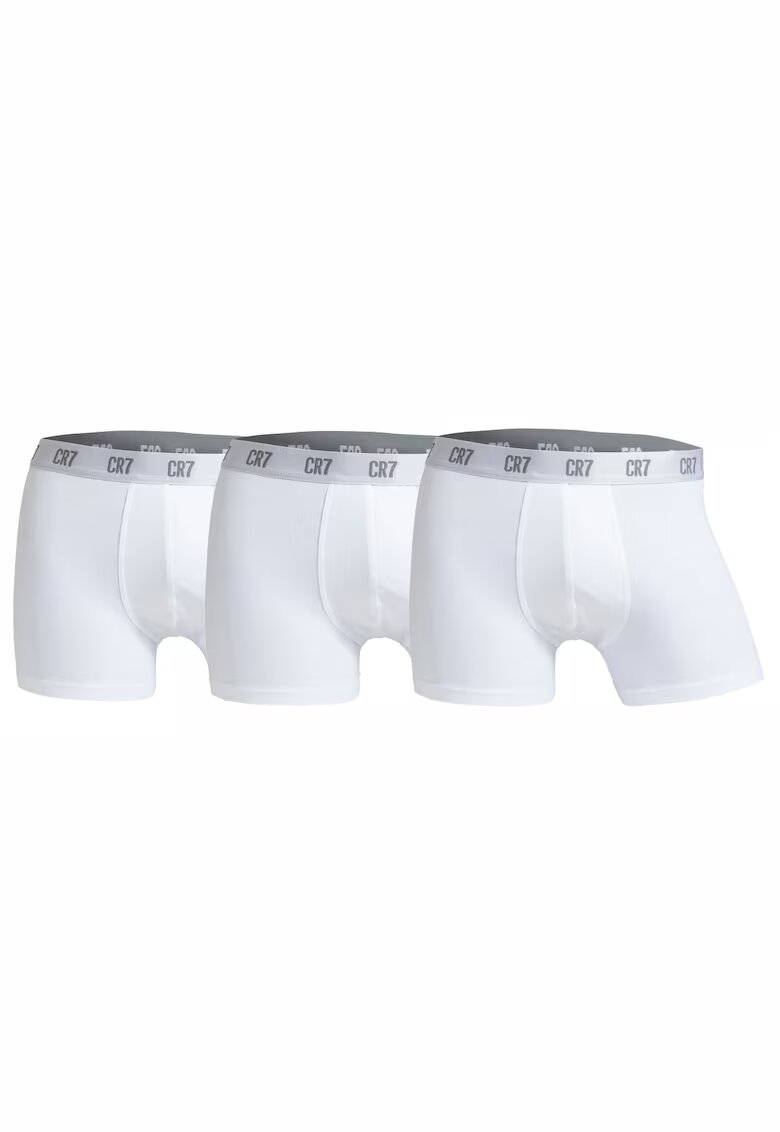 CR7 Set de boxeri din amestec de bumbac organic 3085 - 3 perechi - Alb