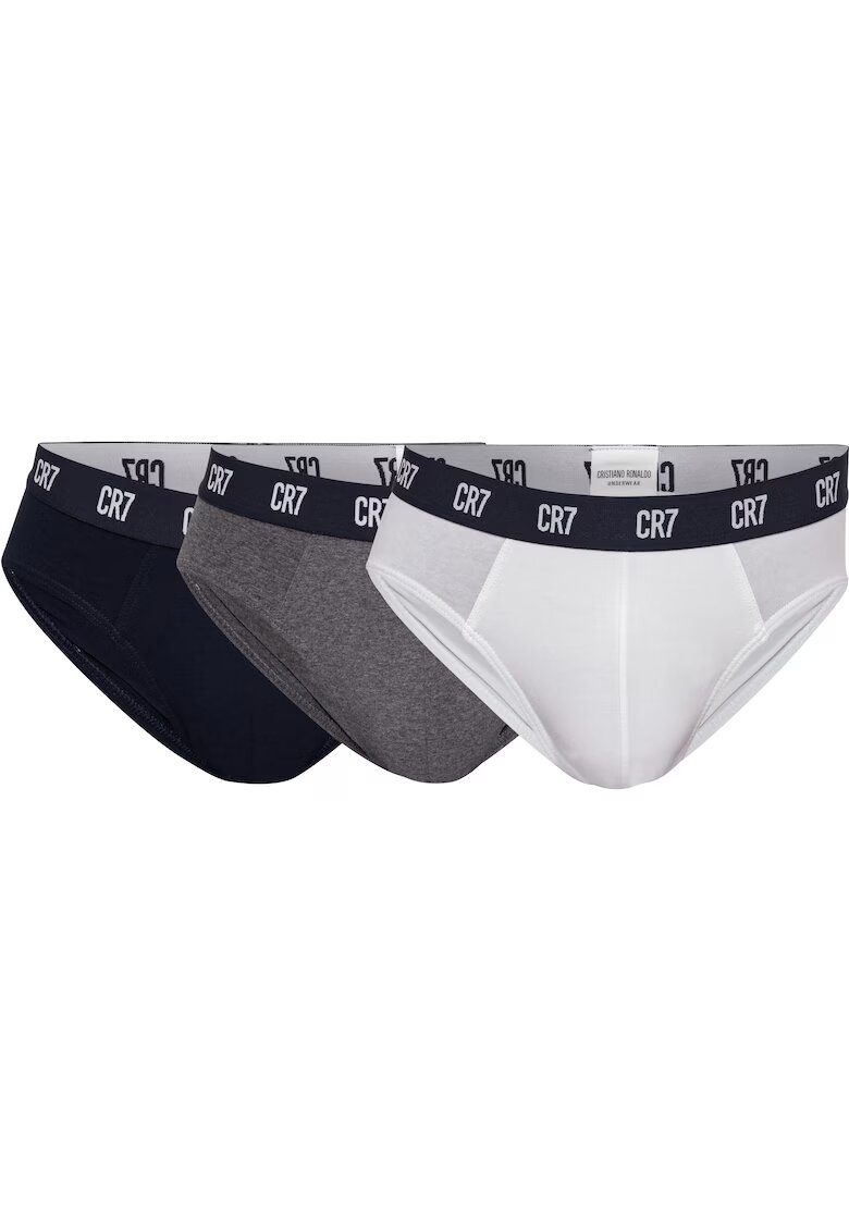 CR7 Set de chiloti cu banda logo in talie - 3 perechi - Multicolor