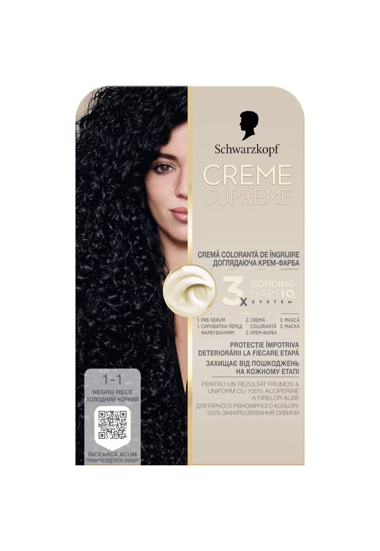 Creme Supreme Vopsea de par permanenta cu amoniac Schwarzkopf 182 ml - 1-1 - 182 ml