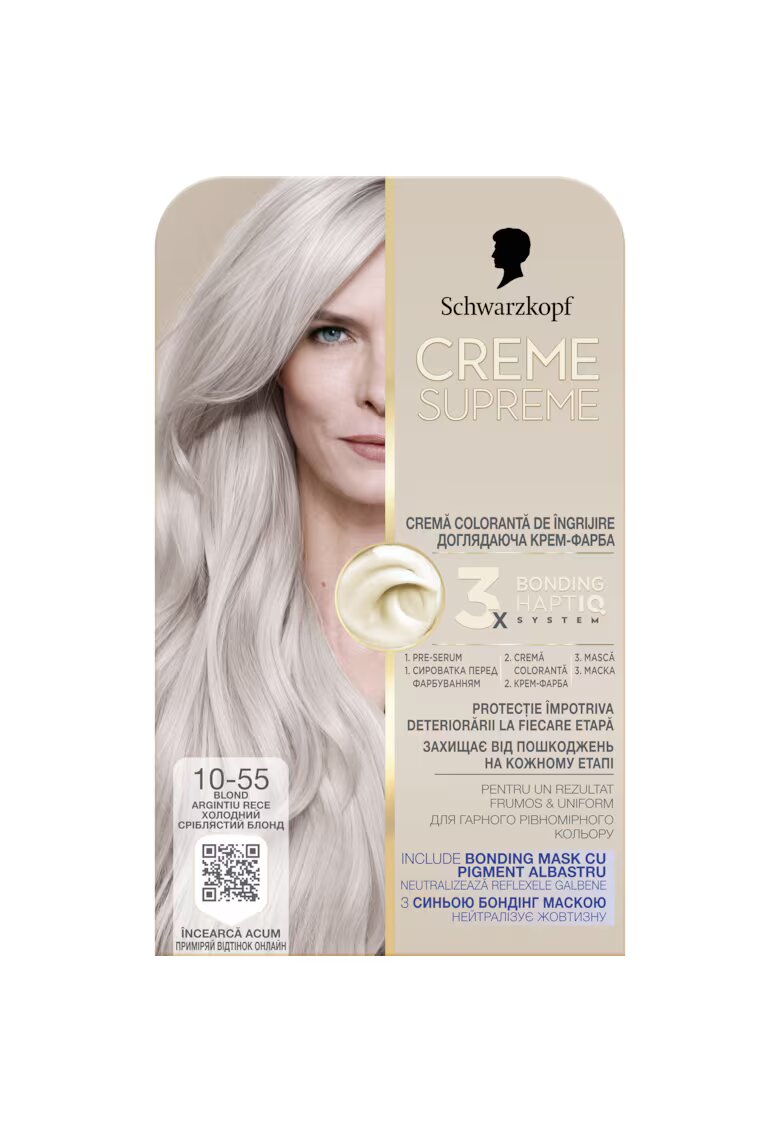 Creme Supreme Vopsea de par permanenta cu amoniac Schwarzkopf 182 ml - 10-55 - 182 ml